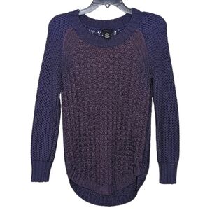 Calvin Klein Jeans Patriot Blue Crew Neck Cozy Mixed Texture Sweater Size S